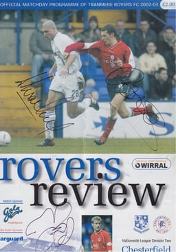 Tranmere Rovers v Chesterfield Match Programme 2003-03-29
